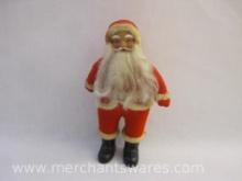 Vintage Santa Doll with Rubber Face and Solid Body, 6 oz