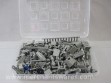Plastic Organizer of Assorted Grey Lego Pieces Plate Strakes Jet Engines and More, 11 oz