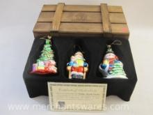 Thomas Pacconi Classics 2002 Collection Crate of Glass Christmas Ornaments with COA, 1 lb 9 oz
