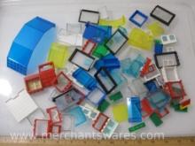 Assorted Lego Pieces, Windows, Doors and More, 9 oz