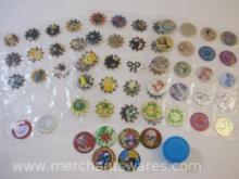Assorted POGS and Slammers including Holographic, Blades and more, 11 oz