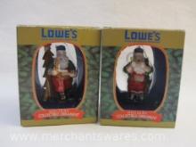 Two 1997 Lowe's Holiday Collectible Ornaments in Original Boxes, 9 oz