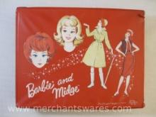 Vintage Barbie and Midge Vinyl Carrying Case (1964 Mattel Inc) with AS IS Doll and Clothes, 3 lbs 7