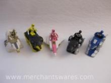 Five Power Rangers Action Figures and Zords, 1995 Bandai, 1 lb 2 oz