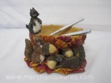 Squirrel Nut Bowl with Nut Cracker, New