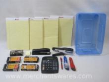 Office Supplies includes Staplers, Staples, Uline Box Cutters and more, in 9 quart Storage Bin