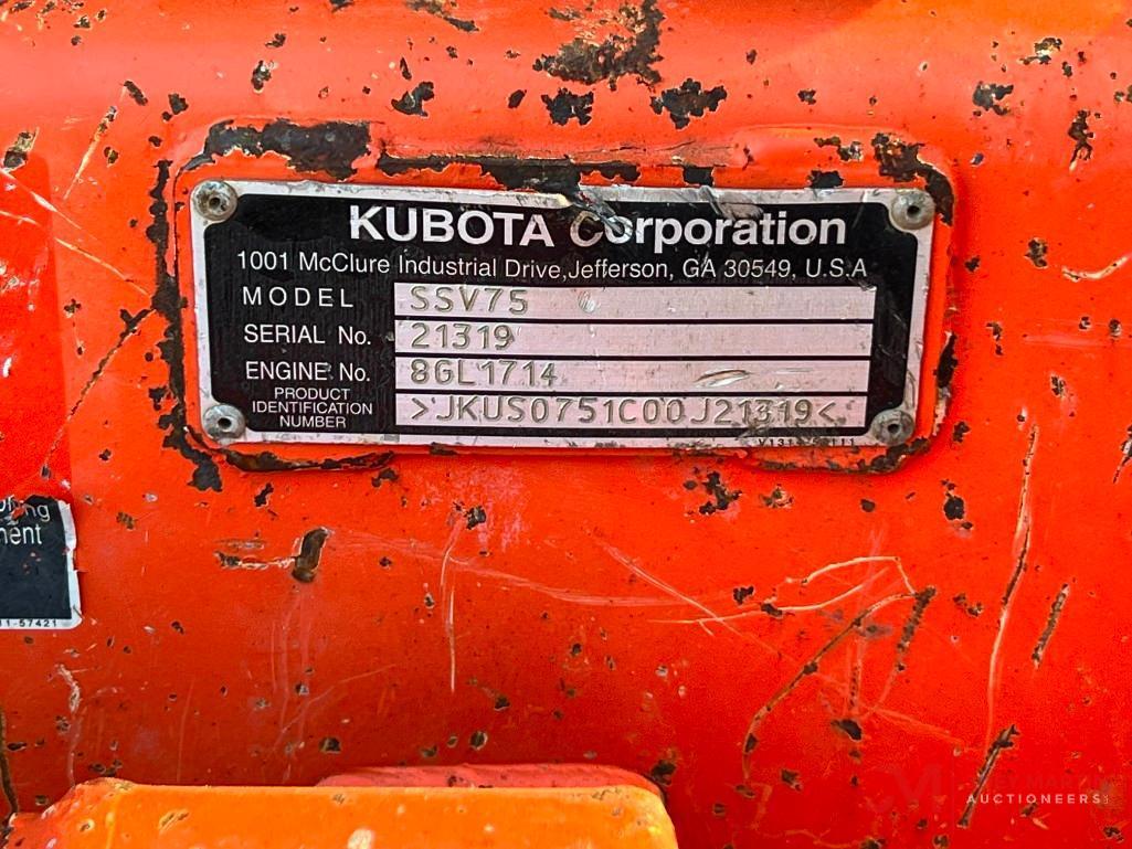 2016 KUBOTA SSV75 RUBBER TIRE SKID STEER LOADER