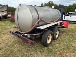 1,000 GALLON NURSE TANK ON GOOSENECK T/A TRAILER