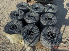 PALLET OF 9 ROLLS OF BARBED WIRE