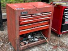 SNAP ON ROLL AROUND TOOL BOX WITH CONTENTS