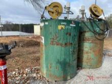 (1) OIL TANKS W/ HOSE REEL, HOSE, & PUMP