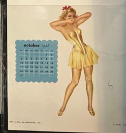 2 Varga Miniature Pin-up Girls July & October 1948 Calendar & Marilyn Monroe keepsake ornament