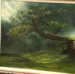 Framed Large Painting Signed 55" x 32"