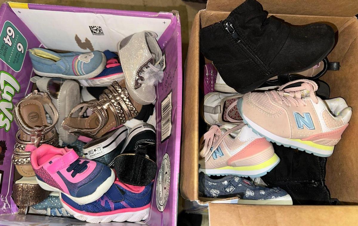 2 Boxes of Baby and Toddler Shoes- in good condition