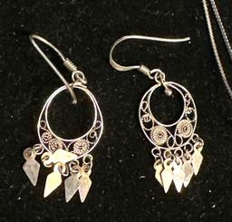 Sterling silver Earrings and Necklace set