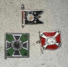 3 German WWII Era Pin Lapel Pins Maker Marked