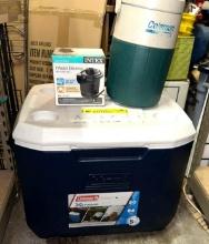 Coleman Xtreme Wheeled Cooler, Coleman Thermos and Intex Quick Fill Inflator
