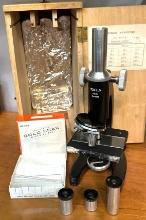 Vintage Monolux Microscope and Accessories