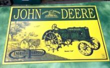 Metal Modern Sign for Vintage John Deere Tractor "GP" General Purpose