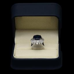 14K Gold 8.64ct Sapphire 1.95ct Diamond Ring