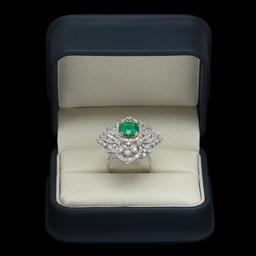 18K Gold 3.11 Emerald 3.22 Diamond Ring