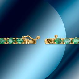 14K Gold 6.89cts Emerald Bracelet