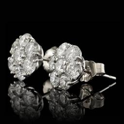 14k White Gold 2.50ct Diamond Earrings