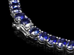 14k Gold 40.00ct Sapphire 1.30ct Diamond Necklace
