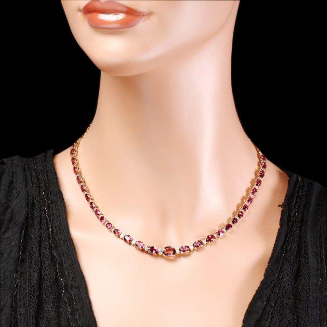 14k 26.10ct Tourmaline 1.60ct Diamond Necklace