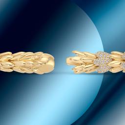14K Gold 5.31cts Diamond & 0.10cts Ruby Bracelet