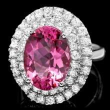 14k Gold 6.55ct Tourmaline 1.45ct Diamond Ring