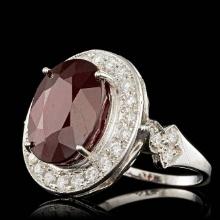 14k White Gold 12.50ct Ruby 1.90ct Diamond Ring