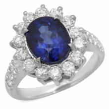 14K Gold 2.51ct Sapphire 1.15ct Diamond Ring