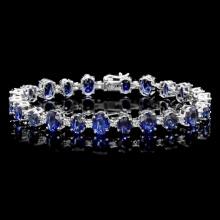 14k Gold 21.00ct Sapphire 1.70ct Diamond Bracelet