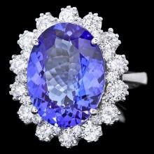 14k Gold 8.00ct Tanzanite 1.90ct Diamond Ring