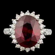 14k White Gold 7.50ct Ruby 1.10ct Diamond Ring