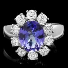 14k Gold 2.30ct Tanzanite 1.25ct Diamond Ring