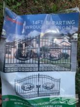 GREAT BEAR 14' BI PARTING WROUGHT IRON GATE W/DEER