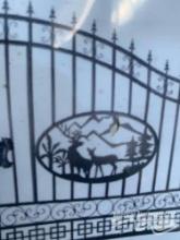 GREAT BEAR 14' BI PARTING WROUGHT IRON GATE W/DEER