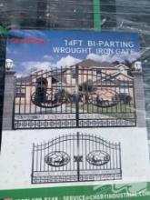 GREAT BEAR 14' BI PARTING WROUGHT IRON GATE W/DEER