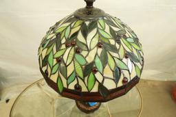Stained Glas Lamp with Metal Base