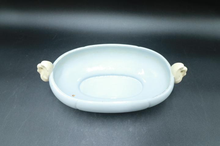 Blue Pottery Handled Bowl
