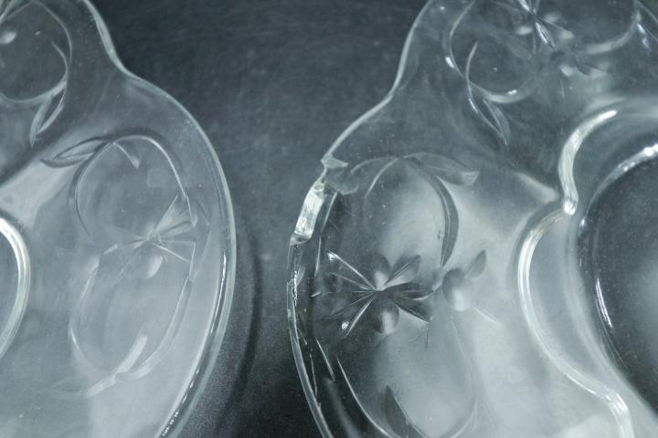 4 Duncan Miller Etched Glass Plates