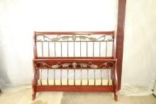 Cherry Finish & Iron Queen Size Bed