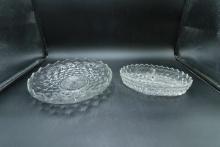 American Fostoria Tray & Divided Dish