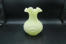 Fenton Custard Satin Vase