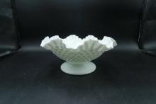 Fenton Hobnail Milk Glass Fluted Bowl