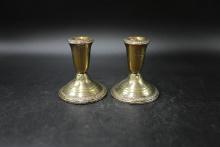 Pr Weighted Sterling Silver Candle Sticks