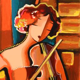 Michael Kerzner "The Violinist" Limited Edition Mixed Media on Canvas
