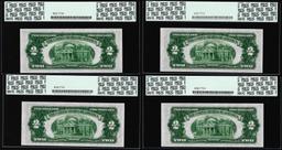 Lot of (4) Consecutive 1928D $2 Legal Tender Notes Fr.1505 PCGS Choice New 63PPQ